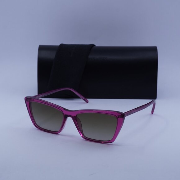 Saint Laurent SL737 MICA THIN 006 Cat Eye Sunglasses - Cyclamen/Khaki main image 6